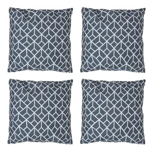 Veeva Indoor Outdoor Cushion Set of 4 Slate Grey Water Resistant Cushions