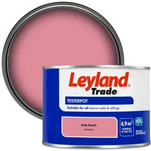 Leyland Trade Vinyl Matt Walls & Ceilings Emulsion Paint Pink Punch (PPG1184-4) 350ml Tester