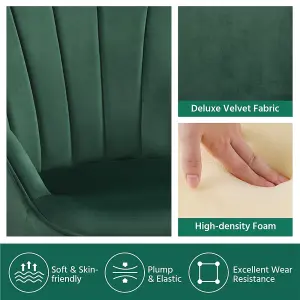 Yaheetech Green Upholstered Velvet Armchair with Wing Side