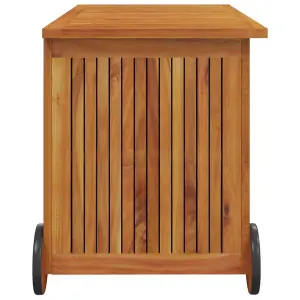 Berkfield Garden Storage Box with Wheels 90x50x58 cm Solid Wood Acacia