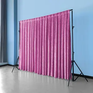 4x1M Crushed Velvet Backdrop, Photography Background Blackout Curtain - Pink