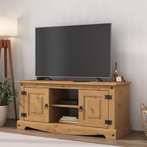 Corona TV Stand 2 Door Flat Screen Television Unit Mexican Solid Pine