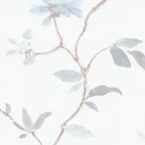 GoodHome Mugga Blue Glitter effect Floral Textured Wallpaper