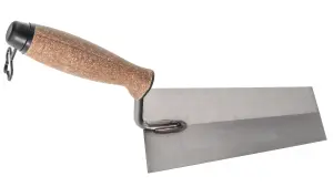 Toolty Bucket Trowel with Cork Handle 160mm Grinded Carbon Steel for Brickwork and Plastering Rendering Masonry DIY