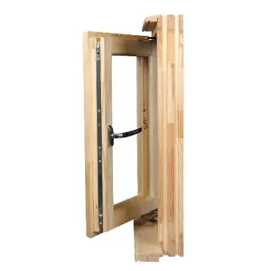 945mm (W) x 995mm (H) Wooden Stormproof Window - 1/2 Left Opening Window - Toughened Safety Glass