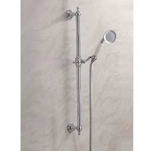 Nes Home Refal Cross Traditional Bathroom Exposed Thermostatic Shower Mixer - Shower Handset, Slider Rail Kit