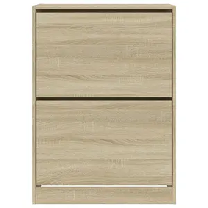 Berkfield Shoe Cabinet with 2 Flip-Drawers Sonoma Oak 80x42x108 cm