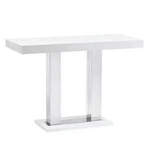 Furniture In Fashion Caprice White High Gloss Bar Table Large 6 Candid Bordeaux Stools