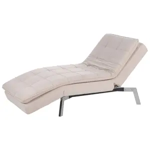 Velvet Chaise Lounge Beige LOIRET