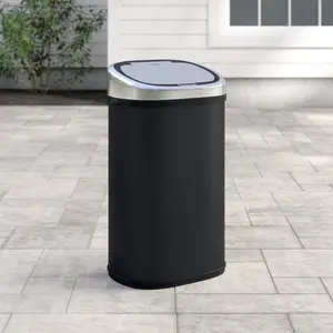 Steel Motion Sensor Rubbish Bin - 58L Black