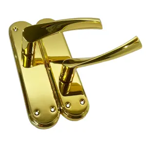 Genova Door Handles Brass Twist Lever Latch Marina Backplate