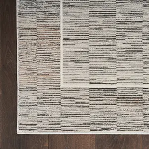 Charcoal Grey Bordered,Abstract Modern Easy to clean Rug for Bedroom & Living Room-119cm X 180cm