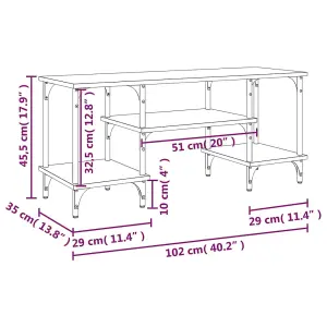 Berkfield TV Cabinet Grey Sonoma 102x35x45.5 cm Engineered Wood