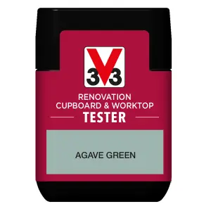 V33 Renovation Agave Green Satinwood Cupboard & cabinet paint, 75ml Tester pot