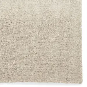 Cream Shaggy Washable Plain Modern Rug For Living Room Bedroom & Dining Room-80cm X 150cm