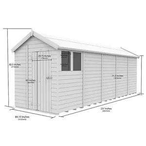 DIY Sheds 7x20 Apex Shed - Single Door With Windows