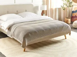 Bedspread ILEN Cotton 150 x 200 cm Light Beige