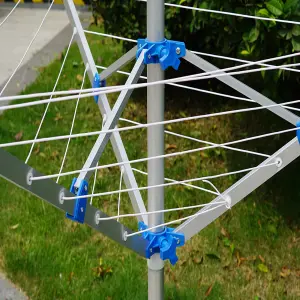 Freestanding Rotary Airer 15M Steel Portable Outdoor Clothes Washing Line Dryer