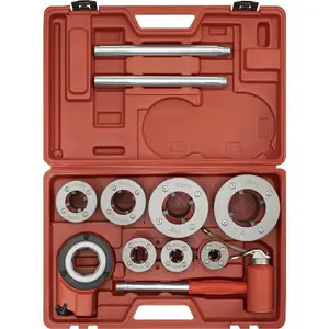 Premium Ratcheting Pipe Threading Kit for BSPT Sizes 3/8" to 2" with Cassette Style Die Heads