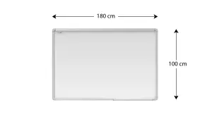 ALLboards Whiteboard dry erase ceramic surface aluminium frame 180x100 cm P3