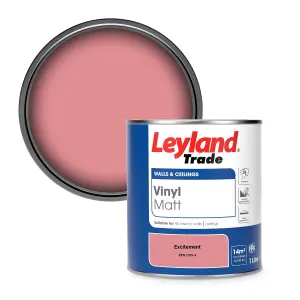 Leyland Trade Vinyl Matt Walls & Ceilings Emulsion Paint Excitement (PPG1185-4) 1L