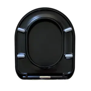 Euroshowers Black D One Slow Close Toilet Seat 375mm