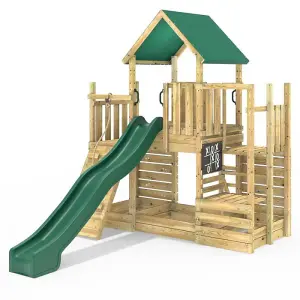 Rebo Modular Wooden Climbing Frame Adventure Playset - M21 with Ramp