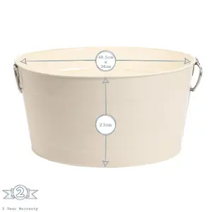 Harbour Housewares - Vintage Metal Large Drinks Bucket - Cream