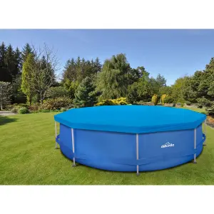 Dellonda 12ft 360cm Diameter Round Swimming Pool Top Cover with Rope Ties for DL20