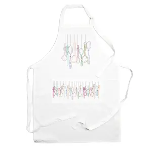 Purely Home Vintage Cutlery Apron - Kitchen Cooking & Baking Apron Gift