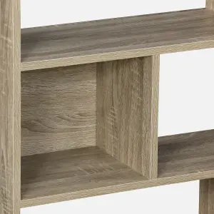 sweeek. 3-shelf bookcase with 6 compartments Pieter Natural 83x23x80 cm