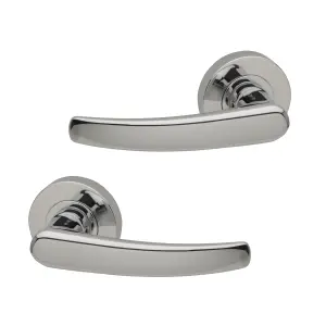 Intelligent Hardware - Internal Door Handle - Pair - Lever on Round Rose - Alpine - Polished Chrome