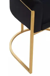 Interiors by Premier Vogue Black Velvet And Matte Gold Dining Chair