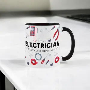 Electrician Mug Fun Trades Gift - White & Black Coffee/Tea Present