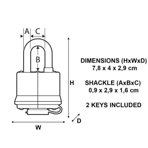 Master Lock Laminated Steel Black Padlock with Thermoplastic cover (W)40mm