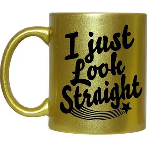 Grindstore I Just Look Straight Mug Gold (One Size)