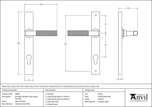 From The Anvil Satin Marine SS (316) Brompton Slimline Espag. Lock Set