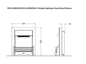 Dimplex Opti-myst Chrome effect Electric Fire (D)65mm