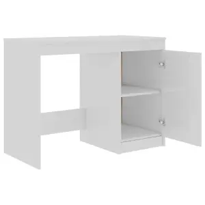 Berkfield Desk High Gloss White 140x50x76 cm Engineered Wood