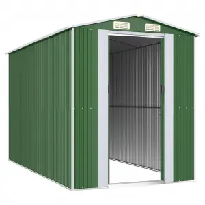 Berkfield Garden Shed Green 192x357x223 cm Galvanised Steel