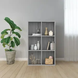 Gardinier Book Cabinet 66 x 30 x 98 cm Engineered Wood Grey Sonoma