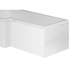 Novela Gloss White L-Shape End Bath Panel - 700mm