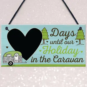 Red Ocean CHALKBOARD Countdown To Caravan Holiday Caravan Sign Funny Novelty Caravan Gift Sign