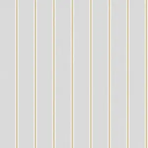 Galerie Botanica Grey Yellow Classic Stripe Smooth Wallpaper