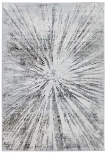 Abstract Collection Burst Design Rug in Grey  D149A