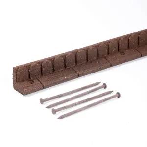 Flexible Garden Edging for Garden Borders - Lawn Edging for Pathways and Landscaping 1.2m Long Brown - Pack of 4