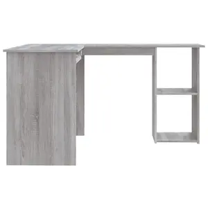 Berkfield Corner Desk Grey Sonoma 120x140x75 cm Engineered Wood