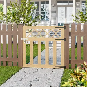 3x3ft Outdoor Cross Top Garden Wooden Gate Fence Patio Gate