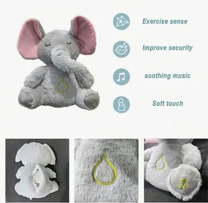 Elephant Cartoon Breathing Plush Toy To Sleep With