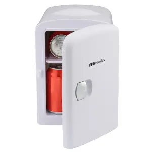 EMtronics 4L Compact Mini Cooler Fridge with 12V Adapter - White